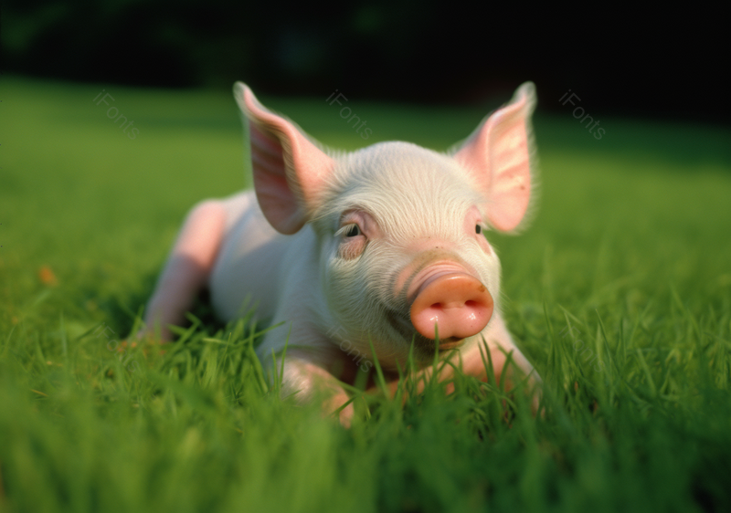 清晨充满困意的粉色猪猪动物野外,高清,摄影图,摄影图片,图片大全,摄影图免费下载